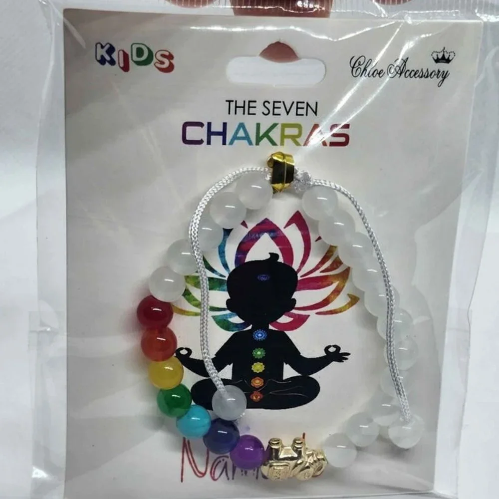 Brand New   The Seven Chakras  with Elephant Bracelet